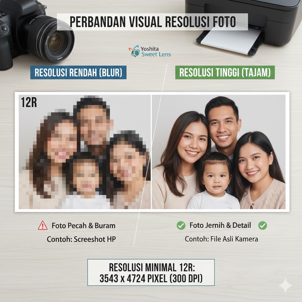 Tips Fotografi, Cetak Foto, Ukuran 12R, Resolusi Foto, Yoshita Sweet Lens, Cetak Studio.